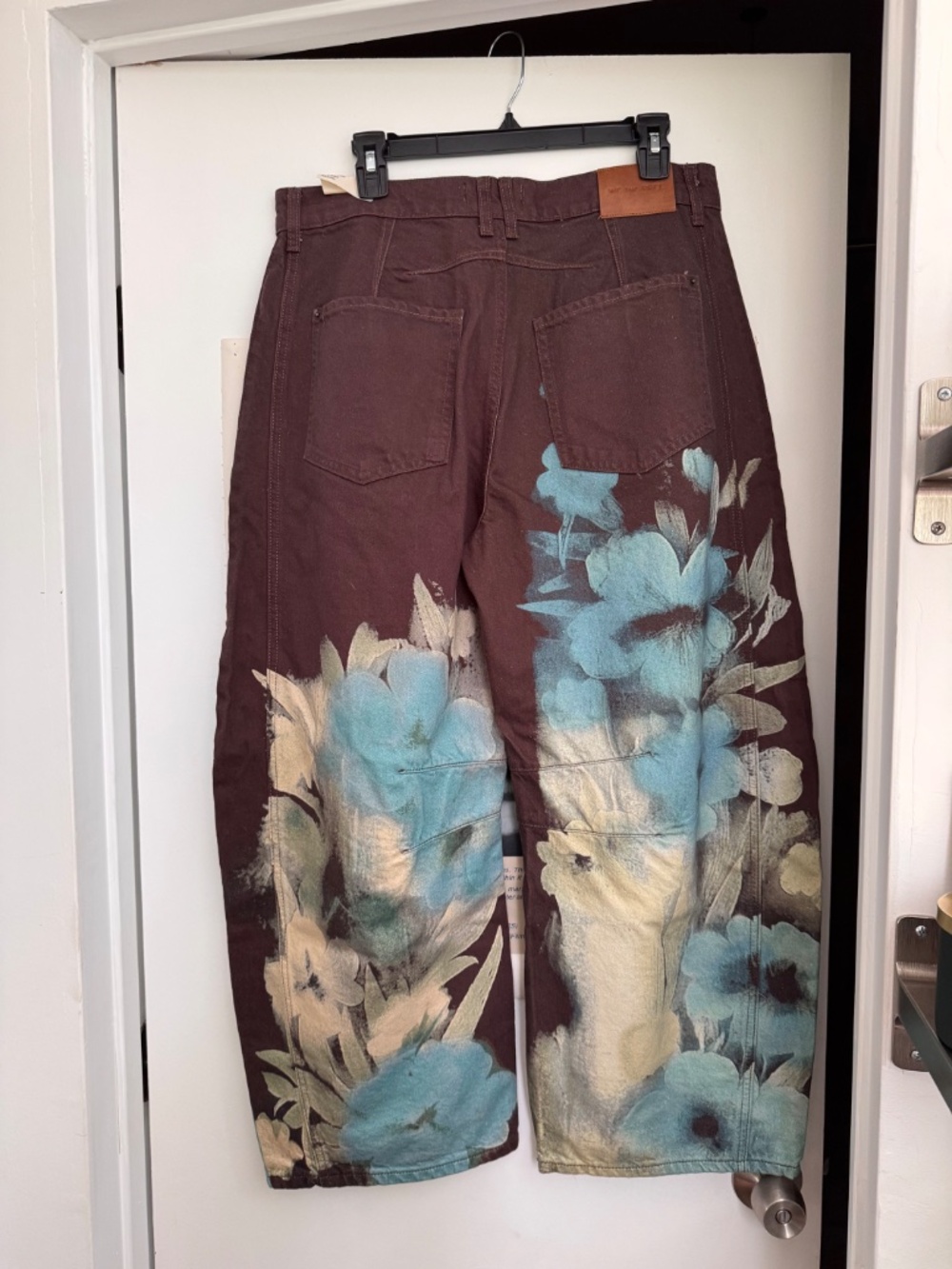 NWT Free People Good Luck Floral Barrel Jeans Size 29 - Picture 2 of 11
